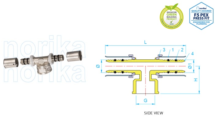 PEX Press-Fit FI Tee (Type F5)